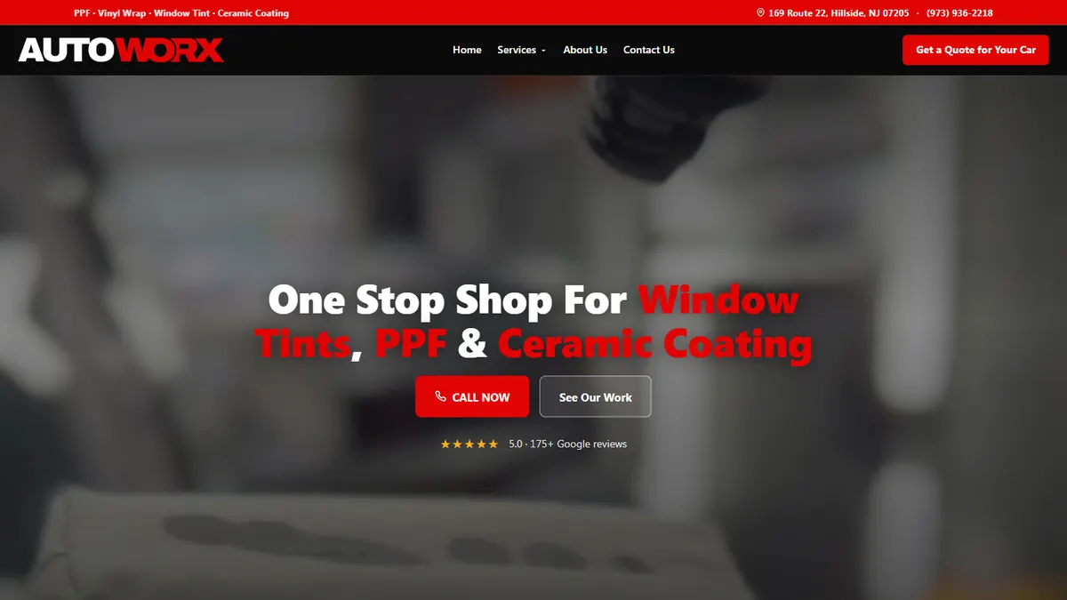 AutoWorx NJ website home page