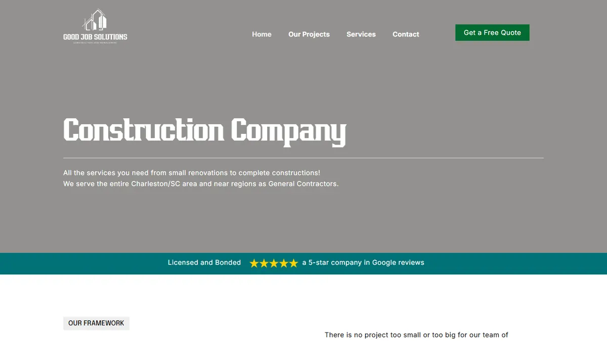 Good Job Solutions website home page